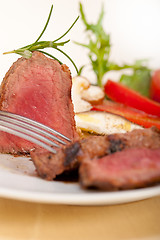 Image showing beef filet mignon grilled with vegetables