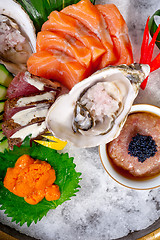 Image showing fresh sushi choice combination assortment selection 