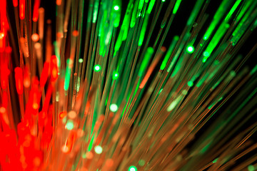 Image showing optical fibres abstract blurred technology background