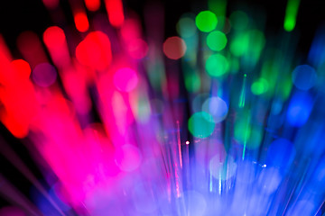 Image showing optical fibres abstract blurred technology background