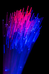 Image showing optical fibres abstract blurred technology background