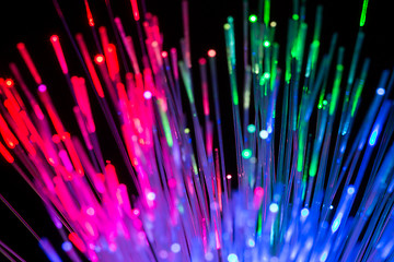 Image showing optical fibres abstract blurred technology background