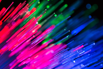 Image showing optical fibres abstract blurred technology background