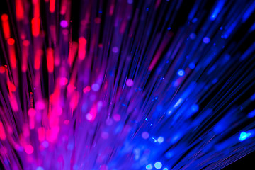 Image showing optical fibres abstract blurred technology background