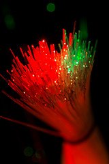 Image showing optical fibres abstract blurred technology background