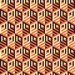 Image showing Hexagonal lines pattern. Abstract 3d background.  