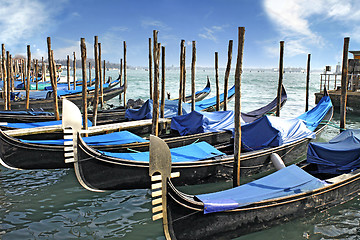 Image showing Venetian gondolas