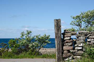 Image showing Weathered wooden pole