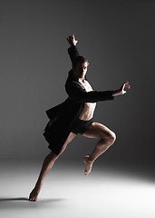 Image showing The young attractive modern ballet dancer on white background