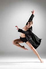 Image showing The young attractive modern ballet dancer on white background