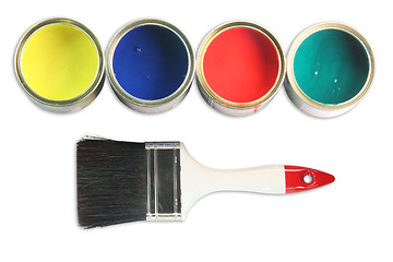 Image showing four paint cans