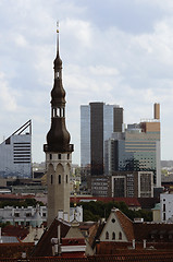 Image showing Cityscape vertical view of old town Tallinn, Estonia