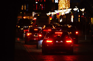 Image showing  traffic of cars in the night city
