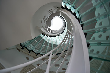 Image showing modern glass spiral staircase