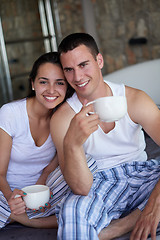 Image showing couple relax and have fun in bed