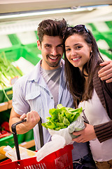 Image showing couple shopping in a supermarket