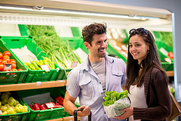 Image showing couple shopping in a supermarket