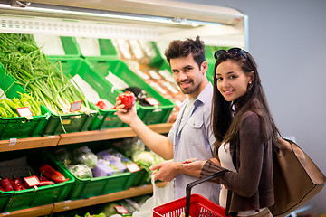 Image showing couple shopping in a supermarket