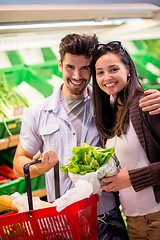 Image showing couple shopping in a supermarket