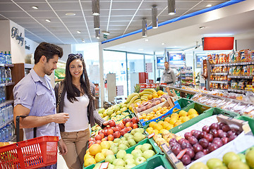 Image showing couple shopping in a supermarket