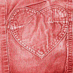 Image showing red old velvet jeans