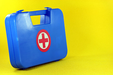 Image showing blue first aid box