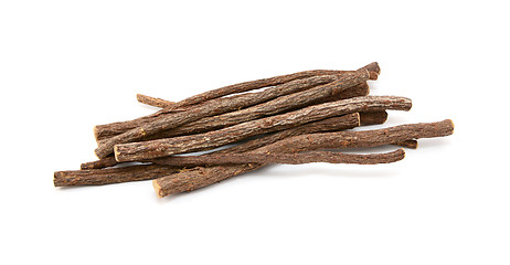 Image showing Small pile of liquorice root