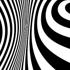 Image showing Pattern with optical illusion. Black and white background. 