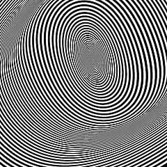 Image showing Pattern with optical illusion. Black and white background. 