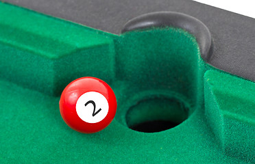 Image showing Red snooker ball - number 2