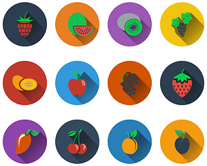 Image showing Set of fruit icons