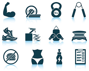 Image showing Set of fitness icons