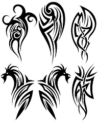 Image showing Set of tribal tattoos