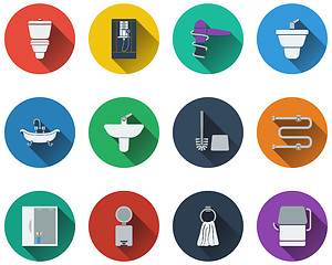 Image showing Set of bathroom icons