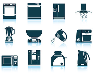 Image showing Set of kitchen equipment icon