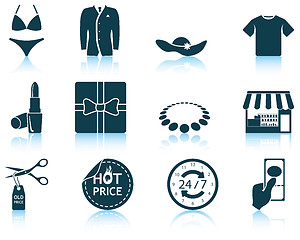 Image showing Set of shopping icons