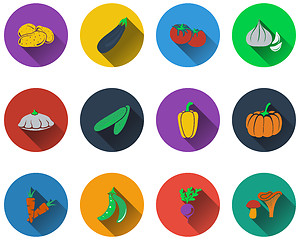 Image showing Set of vegetables icons