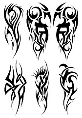 Image showing Set of tribal tattoos