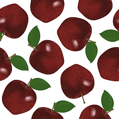 Image showing Red apple seamless pattern