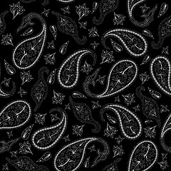 Image showing Oriental seamless paisley pattern