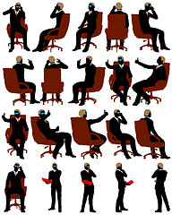 Image showing Business silhouette set