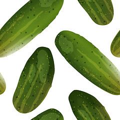 Image showing Fresh cucumbers seamless pattern