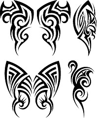 Image showing Set of tribal tattoos