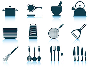 Image showing Set kitchen utensil icon