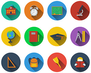 Image showing Set of school icons