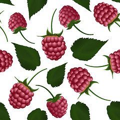 Image showing Fresh raspberry seamless pattern