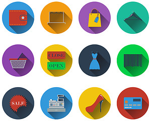 Image showing Set of shopping icons