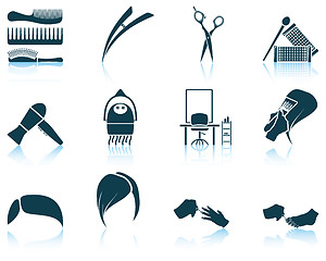 Image showing Set of hairdresser icon