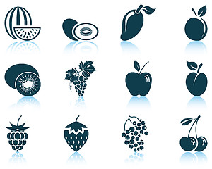 Image showing Set of fruit icon