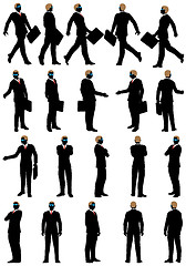 Image showing Business silhouette set